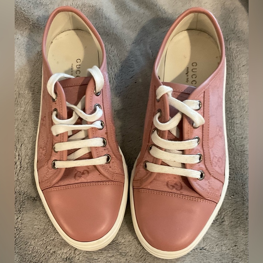 Gucci canvas & Leather low top sneaker soft pink/rose